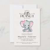 Kleine pinda roze olifant Baby shower Kaart (Voorkant)
