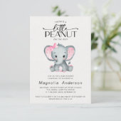 Kleine pinda roze olifant Baby shower Kaart (Staand voorkant)