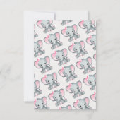 Kleine pinda roze olifant Baby shower Kaart (Achterkant)