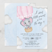 Kleine pinda roze olifant Baby shower Kaart (Voorkant / Achterkant)
