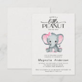 Kleine pinda roze olifant Baby shower Kaart (Voorkant / Achterkant)