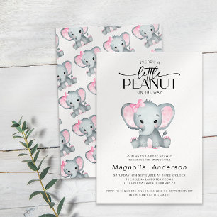 Kleine pinda roze olifant Baby shower Kaart