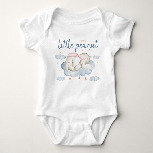 Kleine pinda slapende olifant Baby Bodysuit (Voorkant)