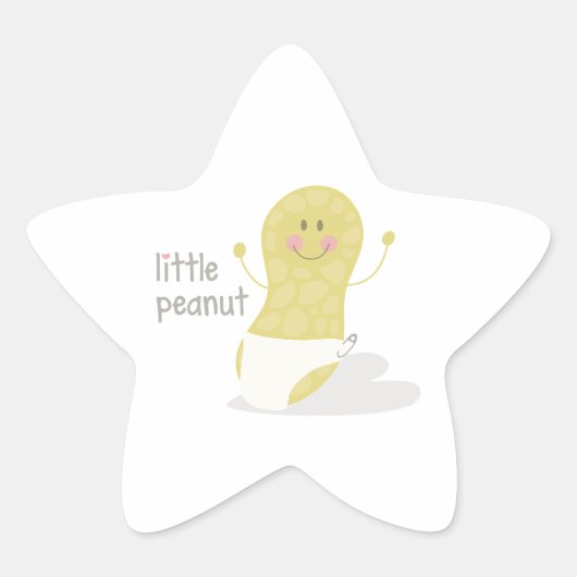 Kleine pinda ster sticker (Voorkant)