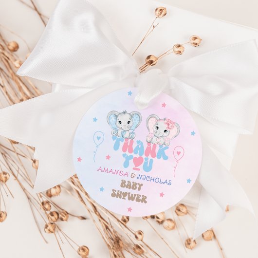 kleine pinda tweeling Roze & Blauw Bedankt Bedankjes Labels