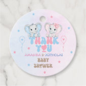 kleine pinda tweeling Roze & Blauw Bedankt Bedankjes Labels (Voorkant)