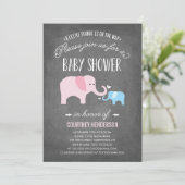 Kleine pinda | Uitnodiging tot Baby shower (Staand voorkant)