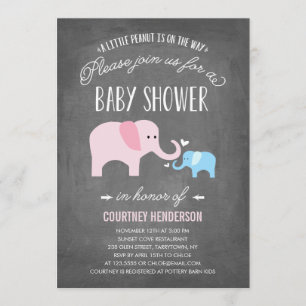 Kleine pinda   Uitnodiging tot Baby shower