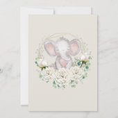 Kleine Pinda Waterverf Bloemenen Olifant  Kaart (Achterkant)