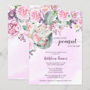 Kleine pinda's die elastisch Baby shower Kaart