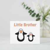 kleine pinguïn broer briefkaart (Staand voorkant)