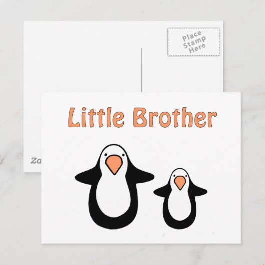 kleine pinguïn broer briefkaart (Voorkant / Achterkant)