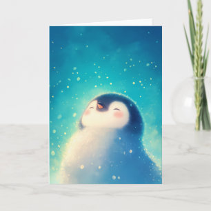 Kleine pinguïn die afkoelt kaart