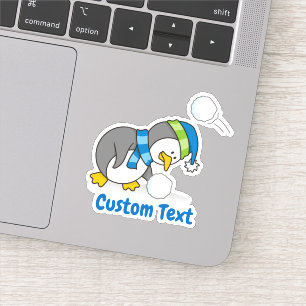 Kleine pinguïn die een sneeuw krijgt sticker
