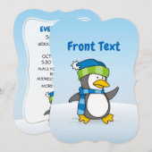 Kleine pinguïn die op sneeuw loopt kaart (Voorkant / Achterkant)