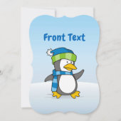 Kleine pinguïn die op sneeuw loopt kaart (Voorkant)