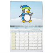 Kleine pinguïn die op sneeuw loopt kalender (Feb 2026)