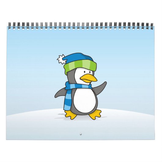 Kleine pinguïn die op sneeuw loopt kalender (Hoes)