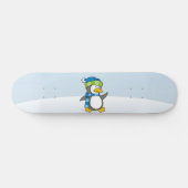 Kleine pinguïn die op sneeuw loopt persoonlijk skateboard (Horizontaal)