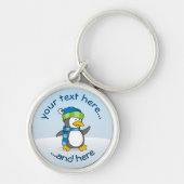 Kleine pinguïn die op sneeuw loopt sleutelhanger (Voorkant)