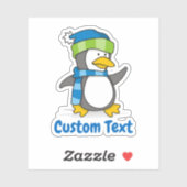 Kleine pinguïn die op sneeuw loopt sticker (Vel)