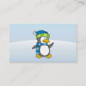 Kleine pinguïn die op sneeuw loopt visitekaartje (Achterkant)