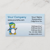 Kleine pinguïn die op sneeuw loopt visitekaartje (Voorkant)