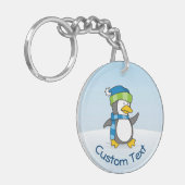 Kleine pinguïn die op sneeuwSleutelhanger loopt Sleutelhanger (Voorkant Links)