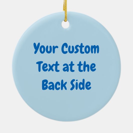 Kleine pinguïn die zit met sneeuwballen keramisch ornament (Achterkant)