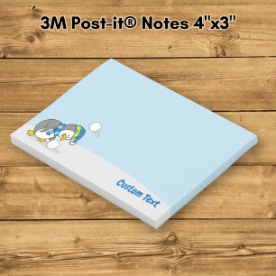 Kleine pinguïn krijgt een sneeuwbal Post-it-notiti Post-it® Notes