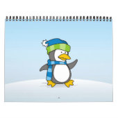 Kleine pinguïn loopt op sneeuw kalender (Hoes)