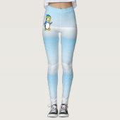 Kleine pinguïn loopt op sneeuw leggings (Voorkant)