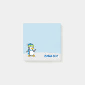 Kleine pinguïn loopt op sneeuwnotities post-it® notes (Voorkant)