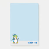 Kleine pinguïn loopt op sneeuwnotities post-it® notes (Voorkant)