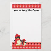 Kleine pinguïn meenemen voor een Walk Briefpapier (Voorkant / Achterkant)