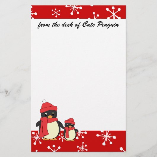 Kleine pinguïn meenemen voor een Walk Briefpapier (Voorkant)