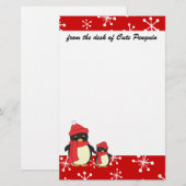 Kleine pinguïn meenemen voor een Walk Briefpapier (Voorkant / Achterkant)