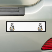 Kleine pinguïn met sleutelvistuig bumpersticker (Op auto)