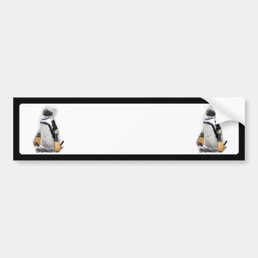 Kleine pinguïn met sleutelvistuig bumpersticker (Voorkant)