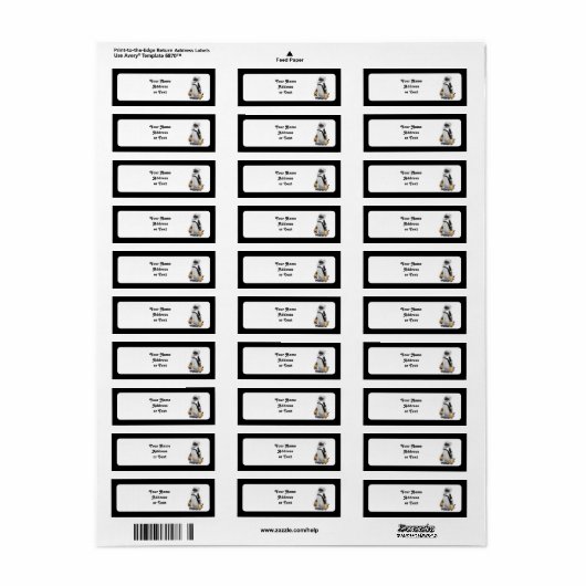 Kleine pinguïn met sleutelvistuig etiket (Full Sheet)