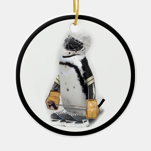 Kleine pinguïn met sleutelvistuig keramisch ornament (Voorkant)