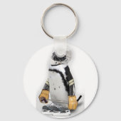 Kleine pinguïn met sleutelvistuig sleutelhanger (Voorkant)