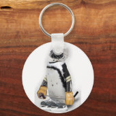 Kleine pinguïn met sleutelvistuig sleutelhanger (Voorkant)