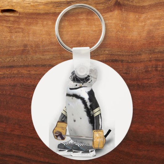 Kleine pinguïn met sleutelvistuig sleutelhanger (Voorkant)