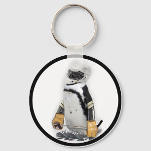 Kleine pinguïn met sleutelvistuig sleutelhanger