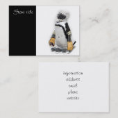 Kleine pinguïn met sleutelvistuig visitekaartje (Voorkant / Achterkant)