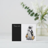 Kleine pinguïn met sleutelvistuig visitekaartje (Staand voorkant)