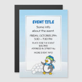 Kleine pinguïn met sneeuwballen (Voorkant / Achterkant)