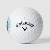 Kleine pinguïn met sneeuwballen golfballen (Logo)
