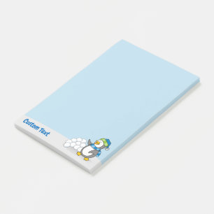Kleine pinguïn met sneeuwballen zwaaien Post-it No Post-it® Notes